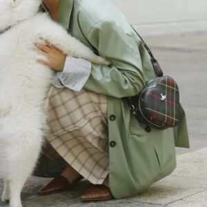 Vivienne Westwood Heart-Shaped Plaid Bag - Black and Red